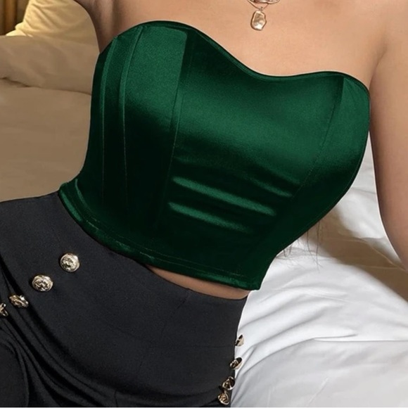 NWT SHEIN Satin Bustier Strapless top - Picture 1 of 3